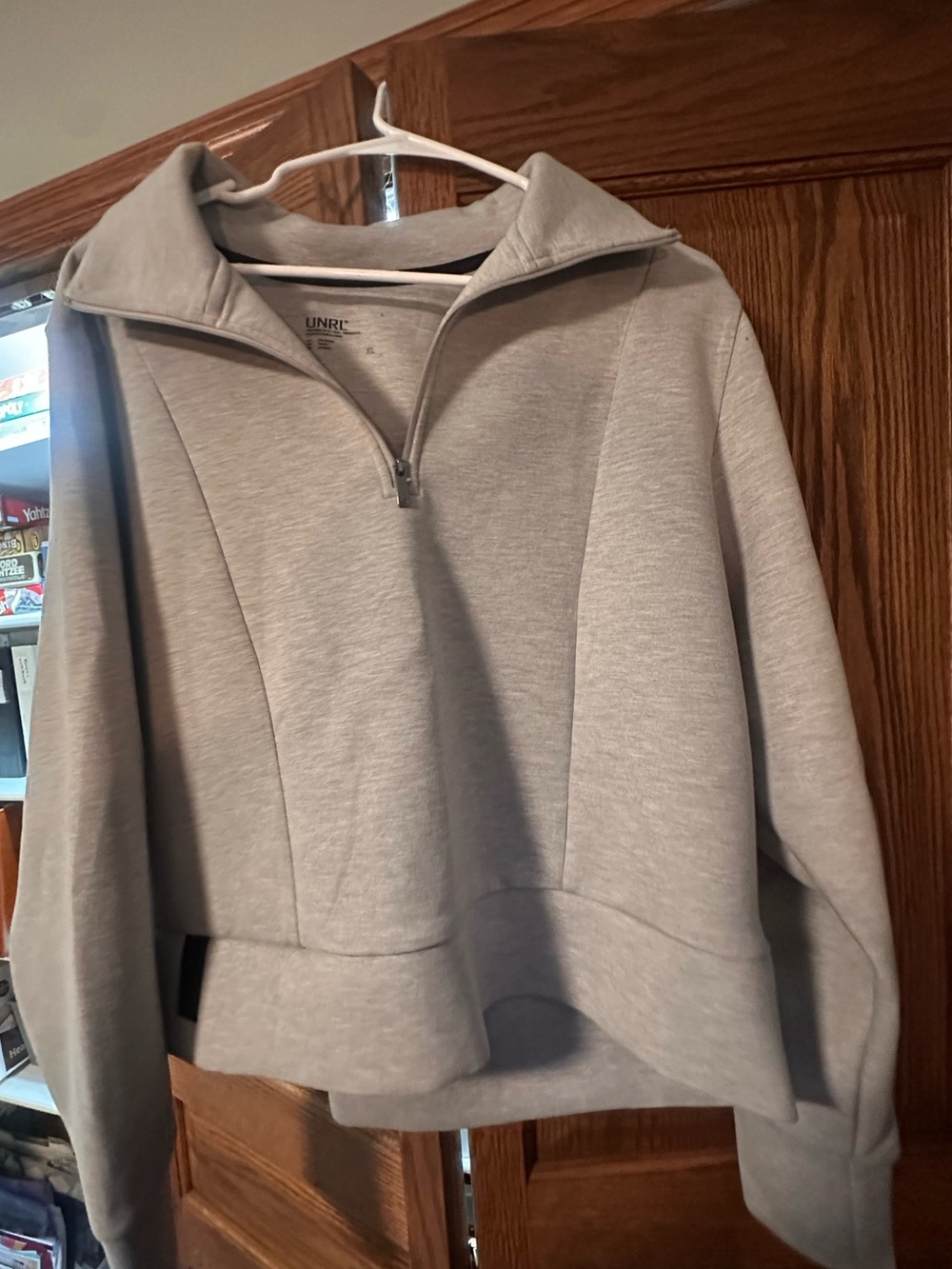 UNRL Light Gray Half-Zip Pullover Sweatshirt